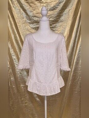 Juicy Couture White Eyelet Peplum Women’s Top